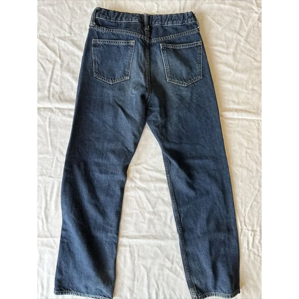 Old Navy Loose Straight Leg Jeans Boys‎ Size 14 Reg Blue Denim Adjustable Waist